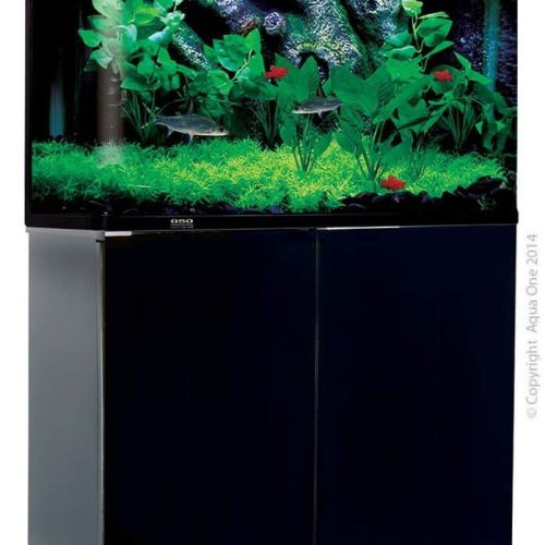 Aqua One 980T Black Aquarium & Cabinet (240L High Gloss)